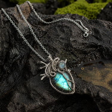 Labradorite Heart Pendant Necklace
