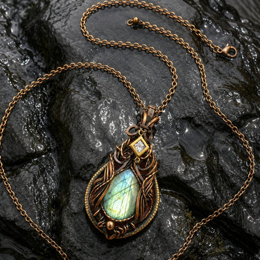 Labradorite Hand-wrapped Pendant Necklace